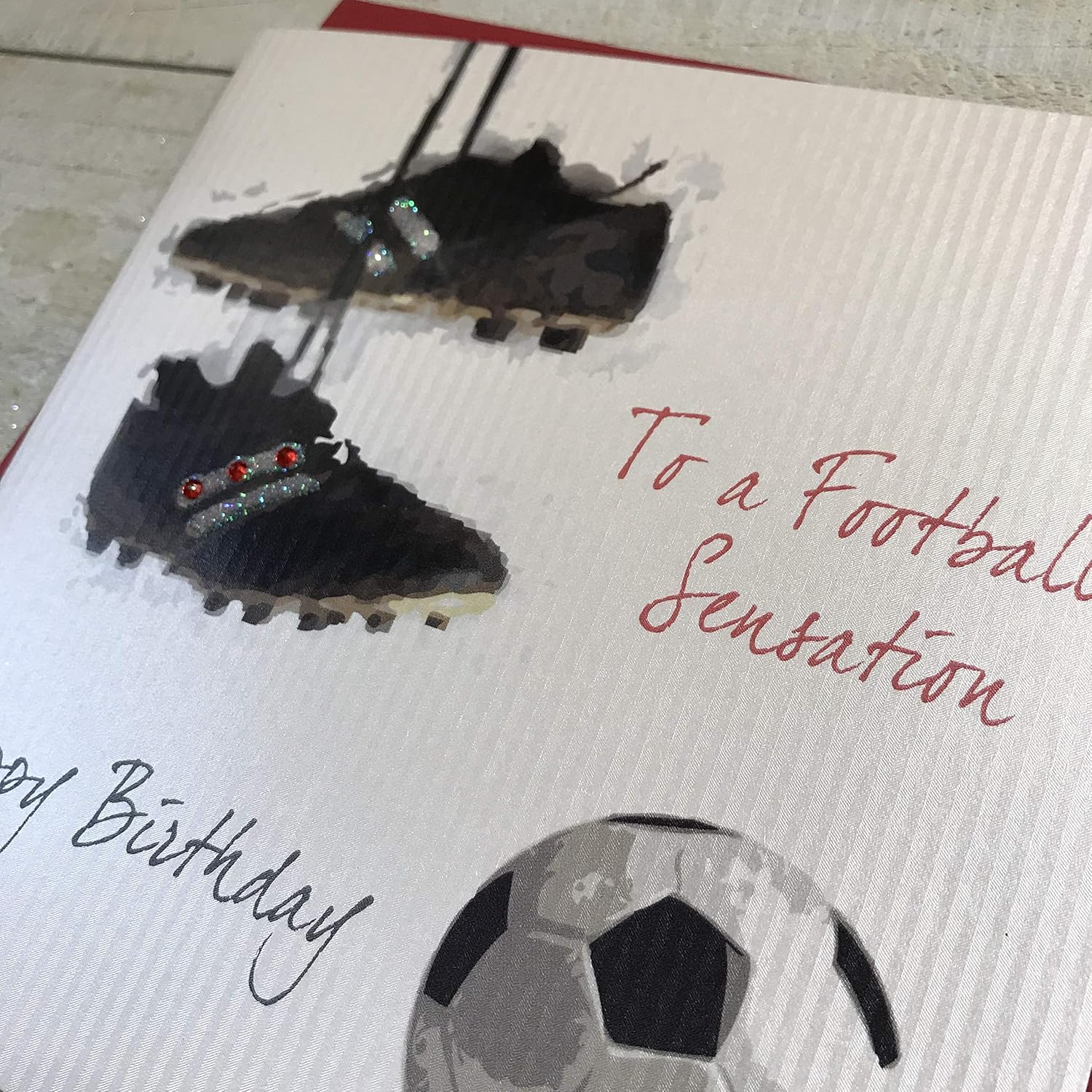 WHITE COTTON CARDS To A Football Sensation Happy Handmade Birthday Card, SB4,16cm x 16 cm - Image 4