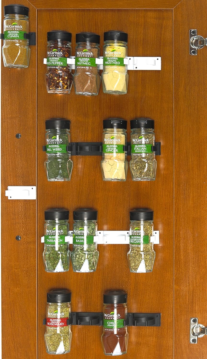 SimpleHouseware 30 Spice Gripper Clips Strips Cabinet Holder - 6 Strips, Holds 30 Jars: Kitchen & Dining
