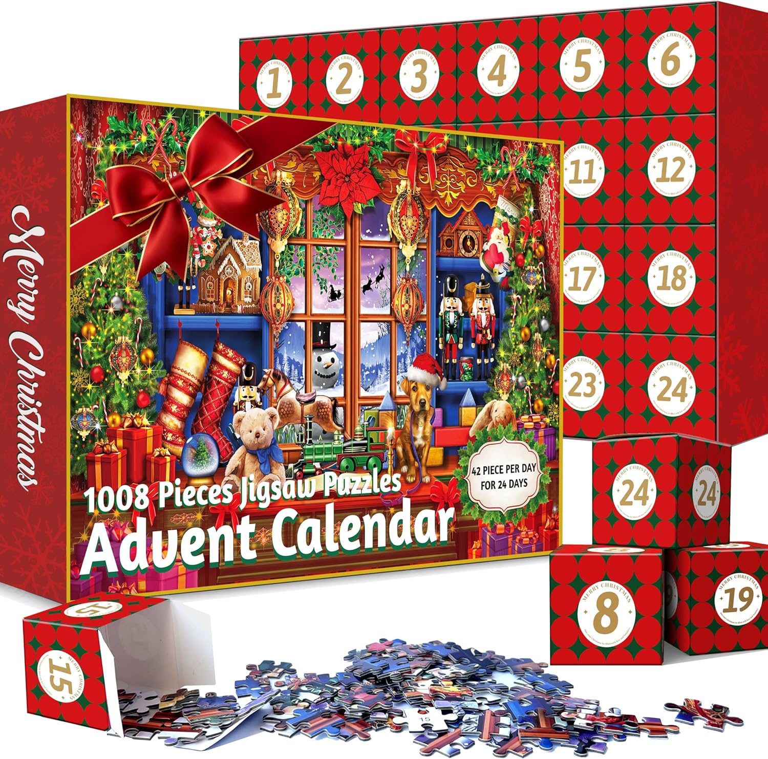 Advent Calendars - Advent Calendar 2023, Christmas Scene Jigsaw Puzzles 24 Days Countdown Calendars for Kids, Boys, Girls, Teens, Over 1000 Pieces Puzzle Advent Calendar 2023 Adult, Parents, Xmas Gift for 5-7, 8-12 (M1)