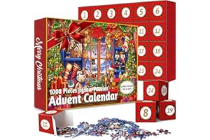 DYMUZIC Advent Calendar 2023, Christmas Scene Jigsaw Puzzles 24 Days Countdown Calendars for Kids, Boys, Girls, Teens, Over 1000 Pieces Puzzle Advent Calendars 2023 Kids 5-7, 8-12, Adults, Parents (M6)