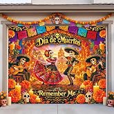 Tioncy Day of the Dead Garage Door Cover Decoration 8 x 7 ft | Dia De Los Muertos Garage Door Banner Mexican Fiesta Sugar Skull Backdrop 10 Hole & Rope for Halloween Party Photo Background