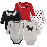 Hudson Baby baby-girls Cotton Long-sleeve Bodysuits 5-pack