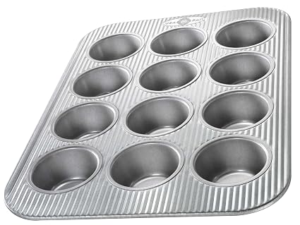 Bakeware Cupcake and Muffin Pan, 12 Well, Nonstick & Quick Release Coating, Made in the USA from Aluminized Steel
