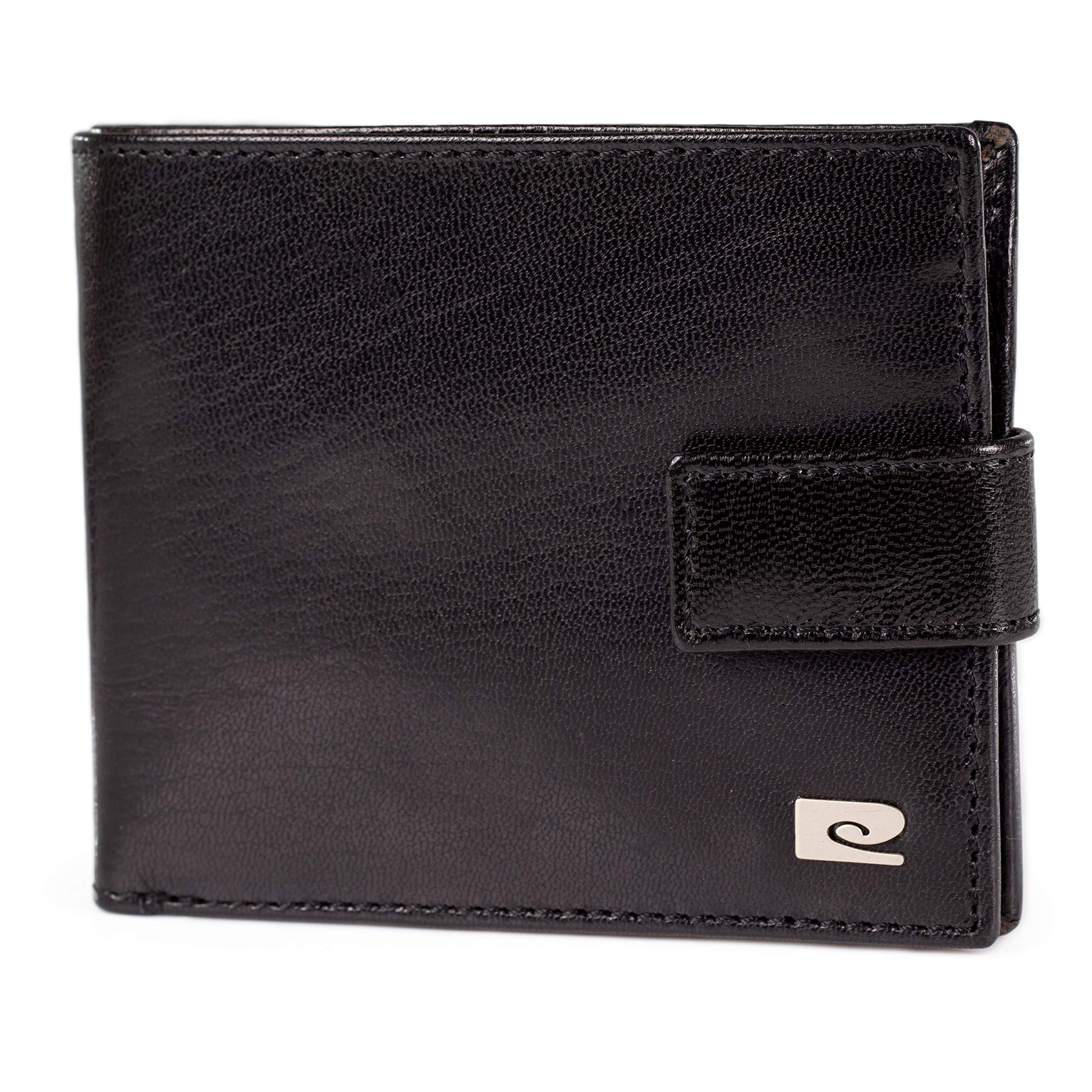 Pierre Cardin Mens Black Genuine Leather Wallet - Pebble Grain with RFID Blocking | Sturdy, Distinct, Durable Bi-Fold Gents Wallets (Black)