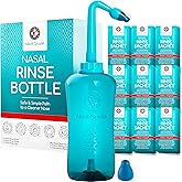 Medi Grade Sinus Rinse Bottle, 500ml with 30 Sinus Rinse Packets - Complete Nasal Irrigation System - Gentle Nose Cleaner - N