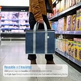 VenO 2 Pack Insulated Reusable Grocery Bag Large Capacity Durable Blue view 2