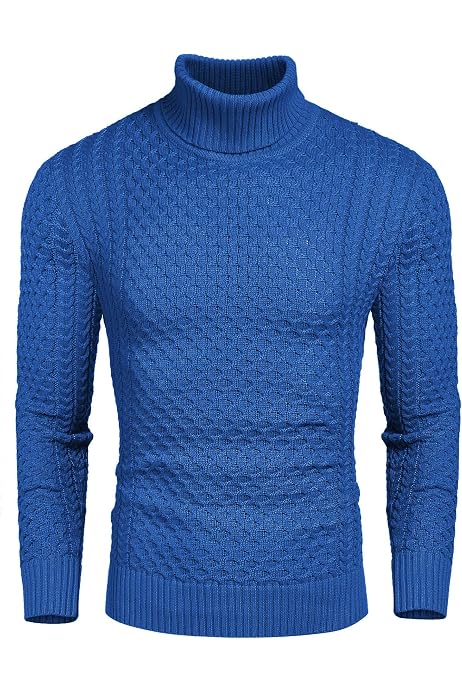 Juedoz Mens Turtleneck Sweater Slim Fit 