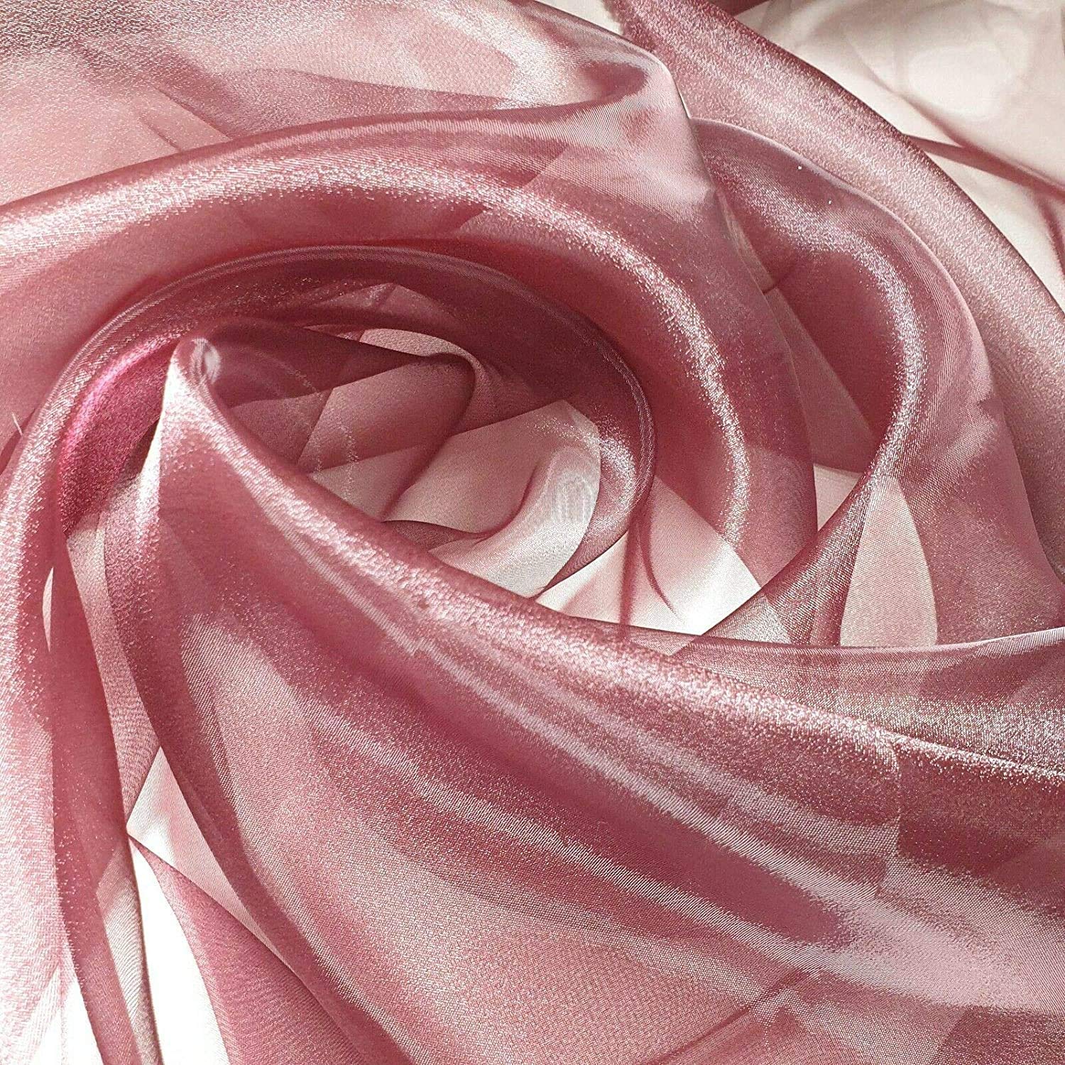 Sheer Organza Fabric Voile Drape Curtain, Wedding Fabric 150cm Organdie by Meter (25+ Colours) (Burgundy, 5 Meter) — image 1