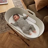 Snuz SnuzBaskit Moses Basket Bundle with Mattress & Folding Stand Barley Walnut view 2