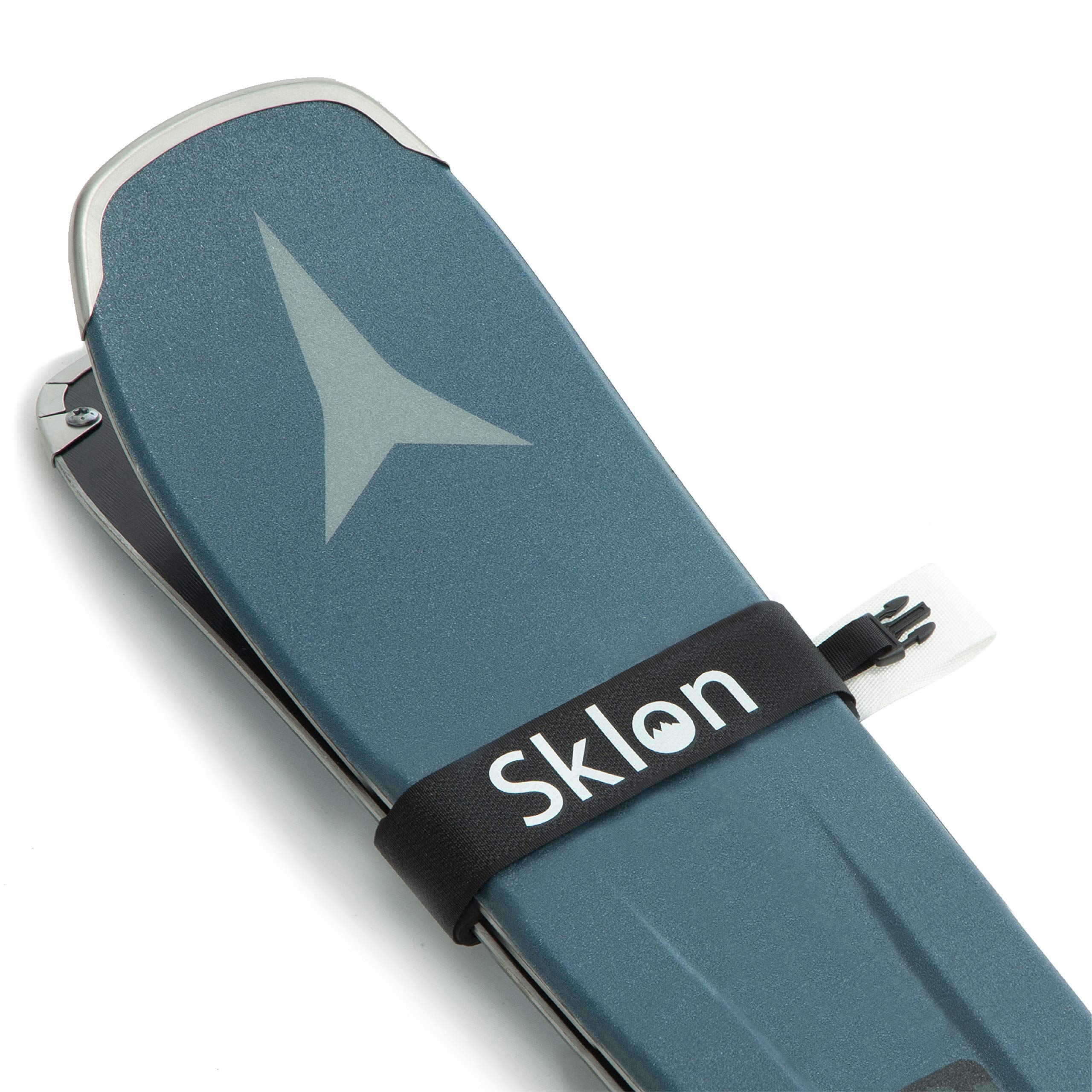 Sklon Ski Strap Fasteners - Rubber 2 Pack Carrier - Securely Transport Your Skis - Comes with Snap Clips for Easy Storage - Ski Accessories Great for Carrying Ski Gear - Men, Women and Kids