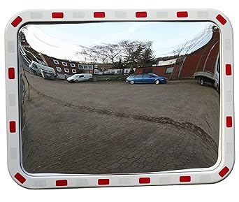Verkehrsspiegel rechteckig 60 x 80 cm Straße Überwachungsspiegel Sicherheitsspiegel Konvexspiegel außen und innen Weitwinkele