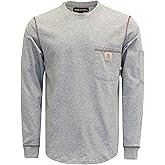 BOCOMAL FR Shirts for Men Lightweight Crew Long Sleeve Flame Resistant/Fire Retardant Shirt…