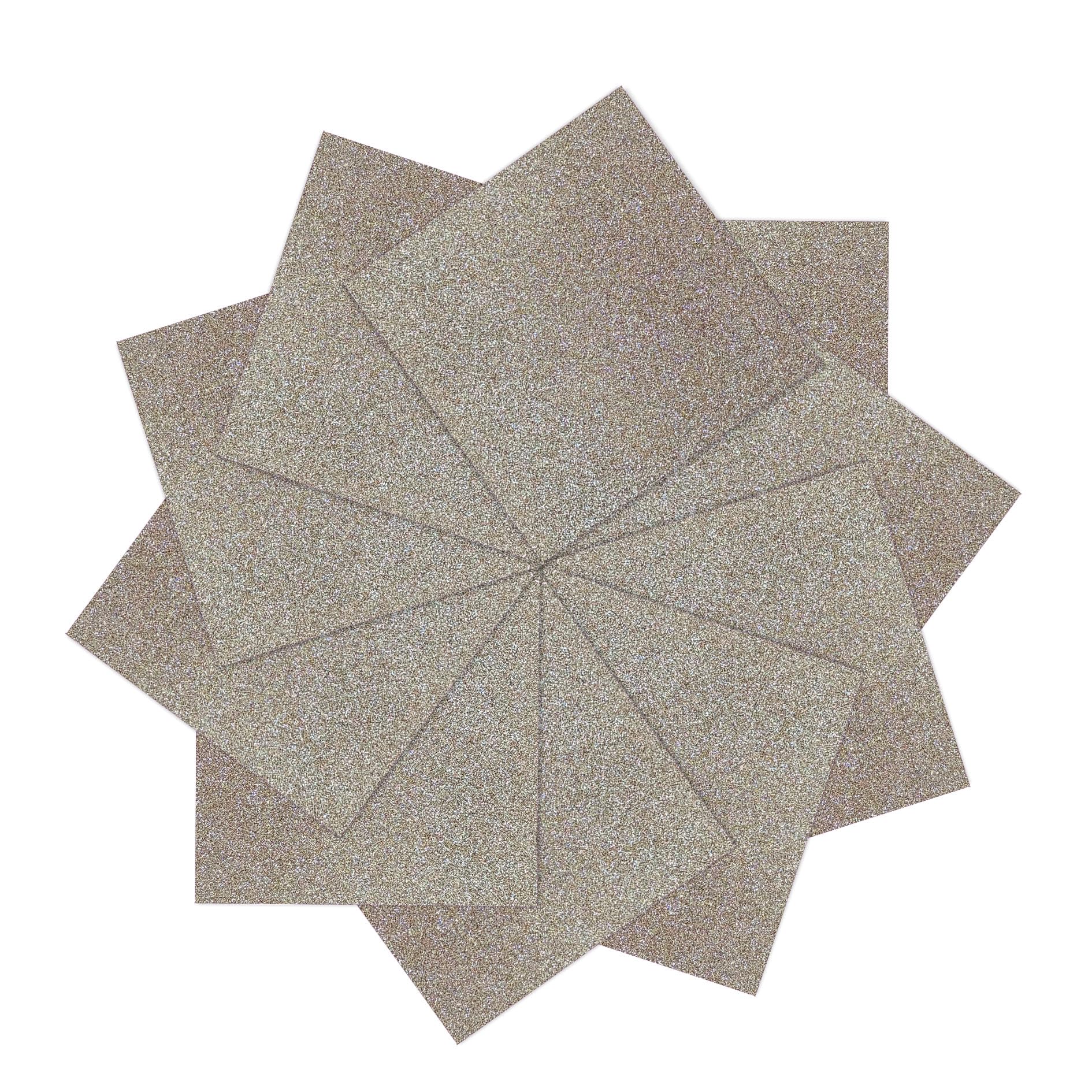 YZH Crafts Glitter Cardstock Paper, No-Shed Shimmer Glitter Papers, Cut Craft and DIY Projects Card stock, Sparkly Paper for Card Making, 12 x 12 Inch, 10 Sheets, 250 GSM (Champagne)