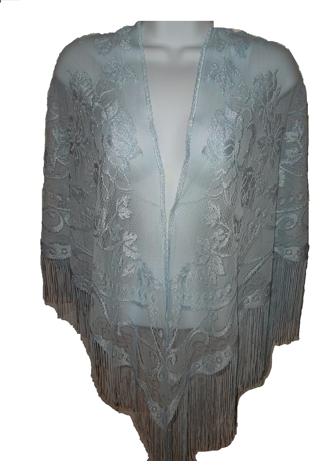 Light Blue Lace Shawl at Amazon Women’s Clothing store Pashmina Shawls