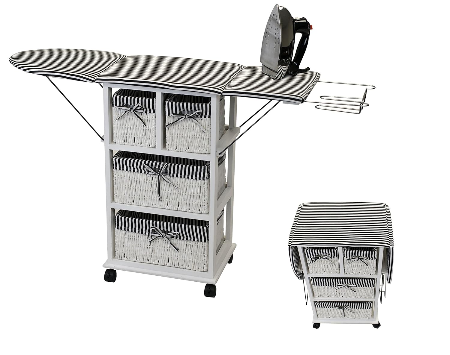 Ironing Board Storage Baskets Household Essentials Covered Fold Away
