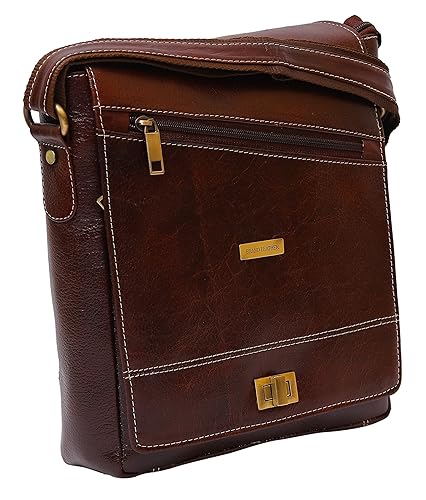 Brand Leather Unisex Cross Body Brown Sling Bag