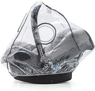 Universal Komfort Regenschutz für Babyschale (z.B. Maxi-Cosi/Cybex/Römer) - gute Luftzirkulation, verschließbares Kontakt-Fenster, Eingriffsöffnung für Tragegriff, PVC-frei