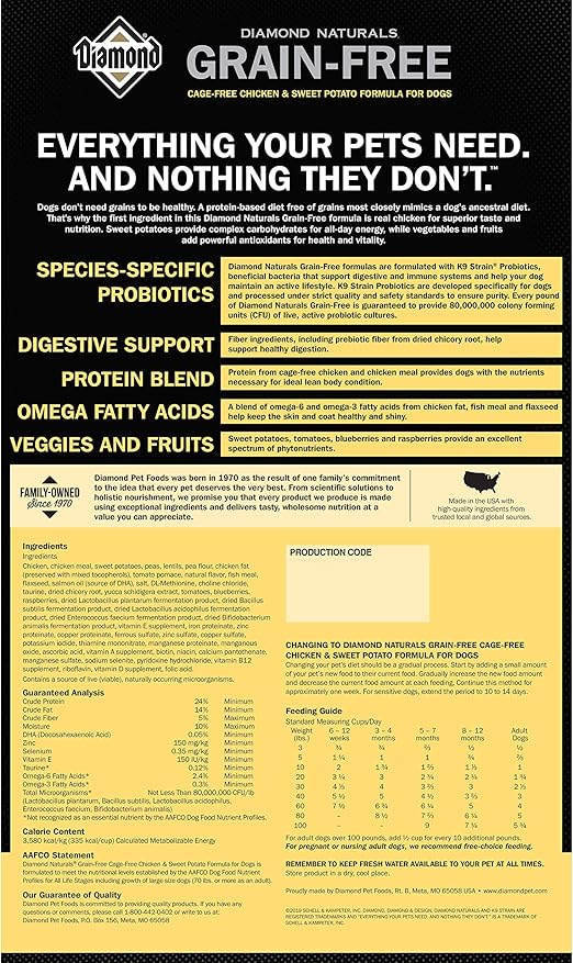 diamond naturals grain free chicken and sweet potato