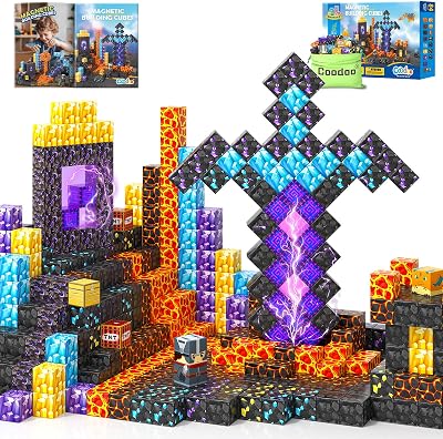 Coodoo Magnetic Blocks Build Mine Magnet World Magic Sword Set 84pcs