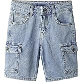 KIDSCOOL SPACE Little Big Children Denim Shorts,Elastic Band Inside Stretchy Cargo Jean Summer Pants
