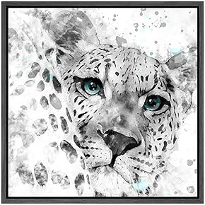 SIGNWIN Framed Canvas Wall Art Spotted Tiger Ink...