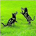 TIGGSY Cat Metal Decorative Garden Stakes Cat Gifts for Women/Men Cat Lovers Gifts Silhouette Statues for Yard Art, Outside, Patio, Outdoor Decor, Garden Decorations, Lawn Ornaments