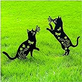 TIGGSY Cat Metal Decorative Garden Stakes Cat Gifts for Women/Men Unique Gifts Silhouette Statues for Yard Art, Outside, Patio, Outdoor Decor, Garden Decorations, Lawn Ornaments