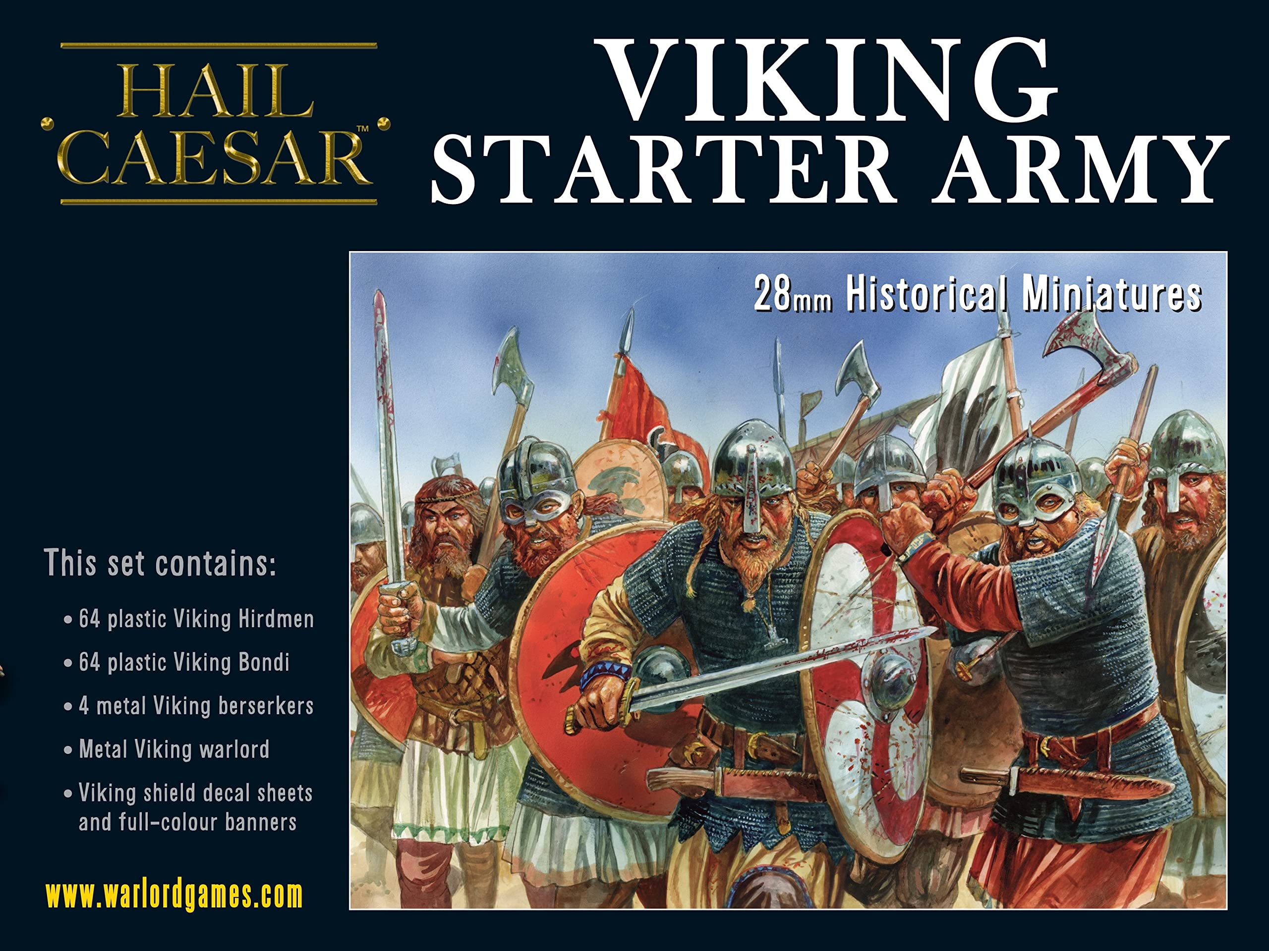 Viking Starter Army - 28mm Scale Plastic Miniatures for Hail Caesar by Warlord Games - Highly Detailed Dark Age Era Miniatures for Table-top Wargaming