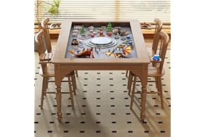 GIRARVS Board Game Table with Removable Top -Solid Wood 72" Convertible Game Table Seats 6 to 8 Players for DND, Poker Nights, and Family Get-Togethers