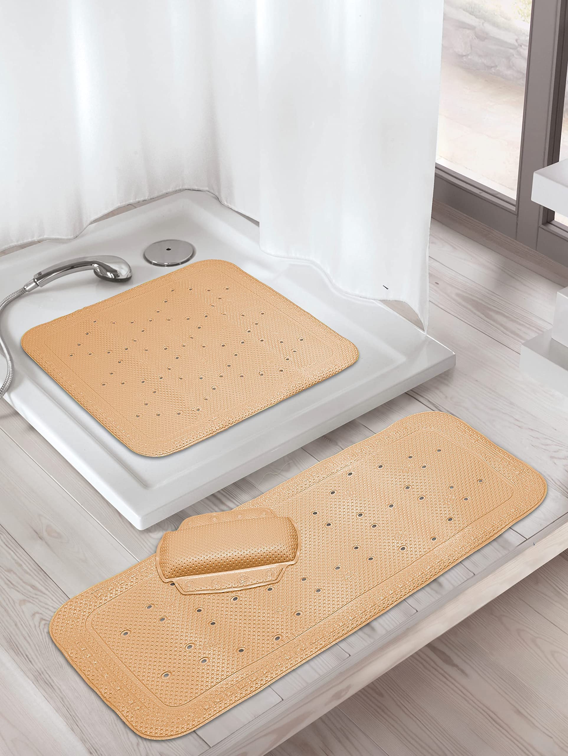 Kleine Wolke Calypso Shower Mat, PVC, Beige, 55 x 55 x 1 cm