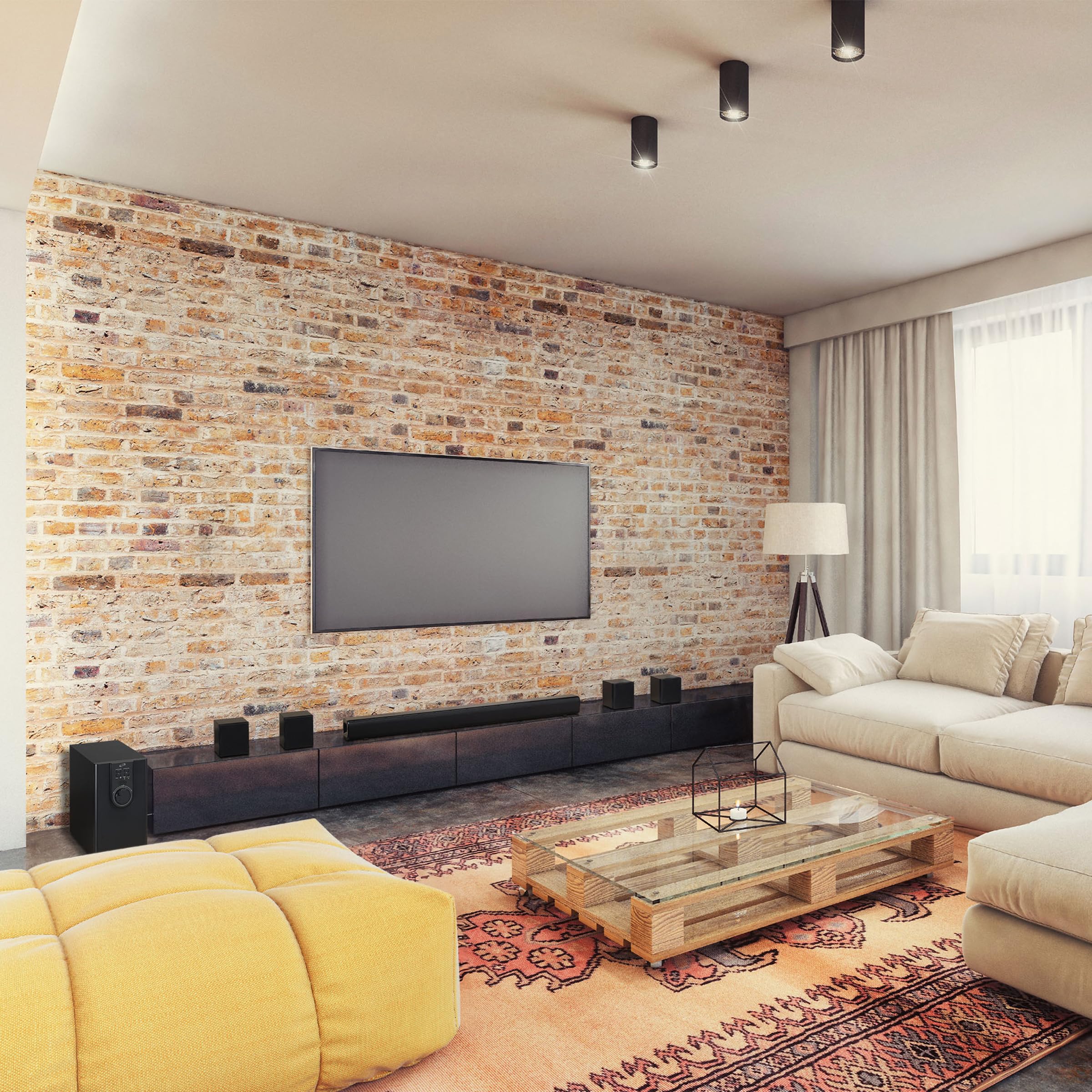 iLive Electronics 5.1 Home Theater System with Bluetooth, 6 Surround Speakers, Wall Mountable, Includes Remote, Black (IHTB159B)