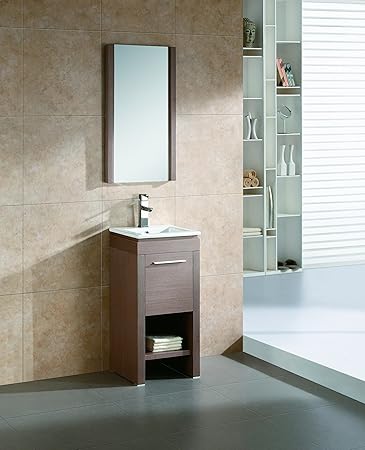 Modena 16 Inch Grey Oak Bathroom Vanity Amazon Com