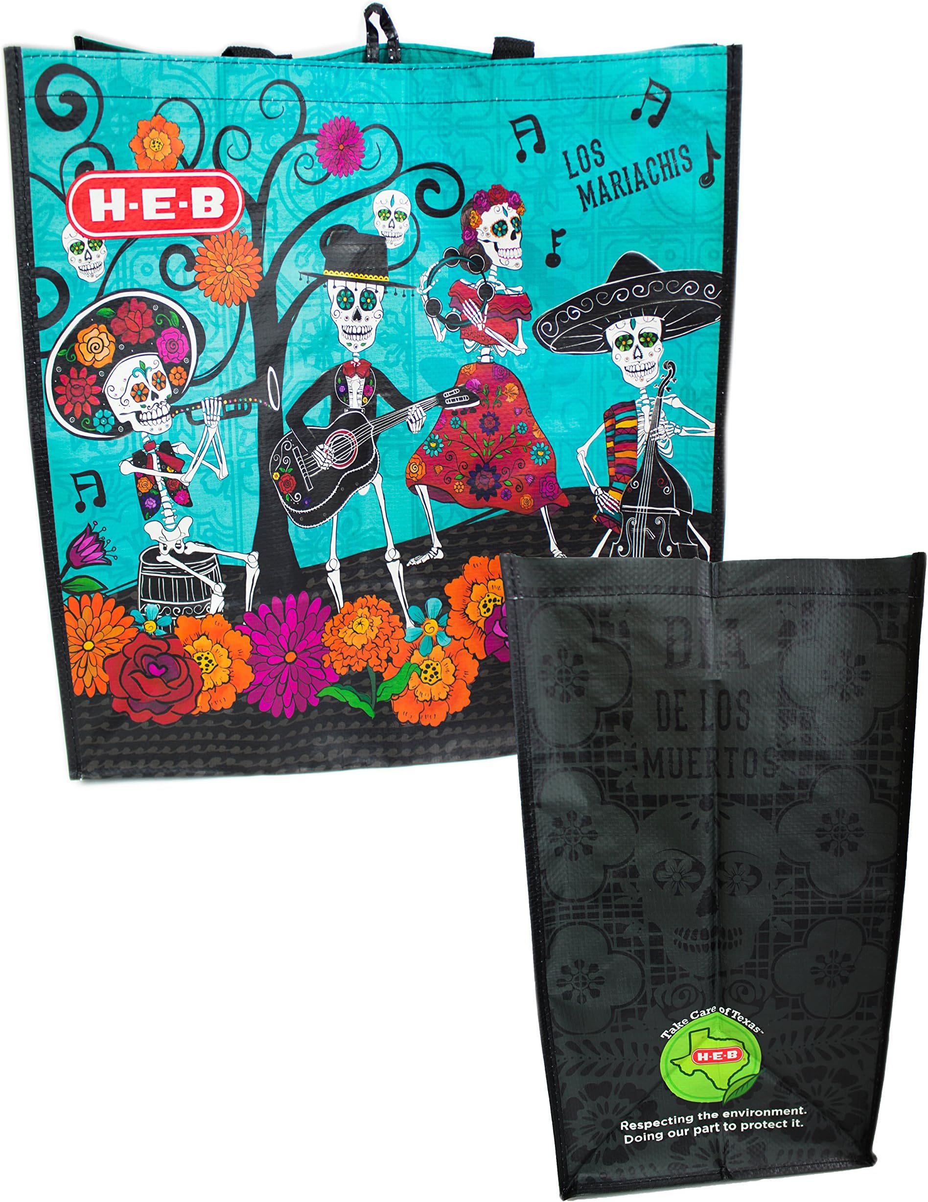 Sugar Skull Day of the Dead Reusable Big Bag 19x17x9 in.