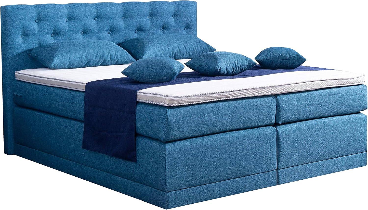 Boxspringbett Andybur Mit Bettkasten & Visco-Topper – Hotelmäßiger Komfort In Hellgrau, 160x200 Cm