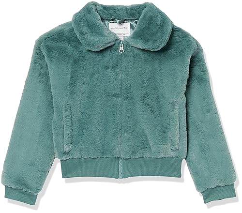 Amazon Essentials Toddler Girls' Faux Fur Jacket, Green, 3T