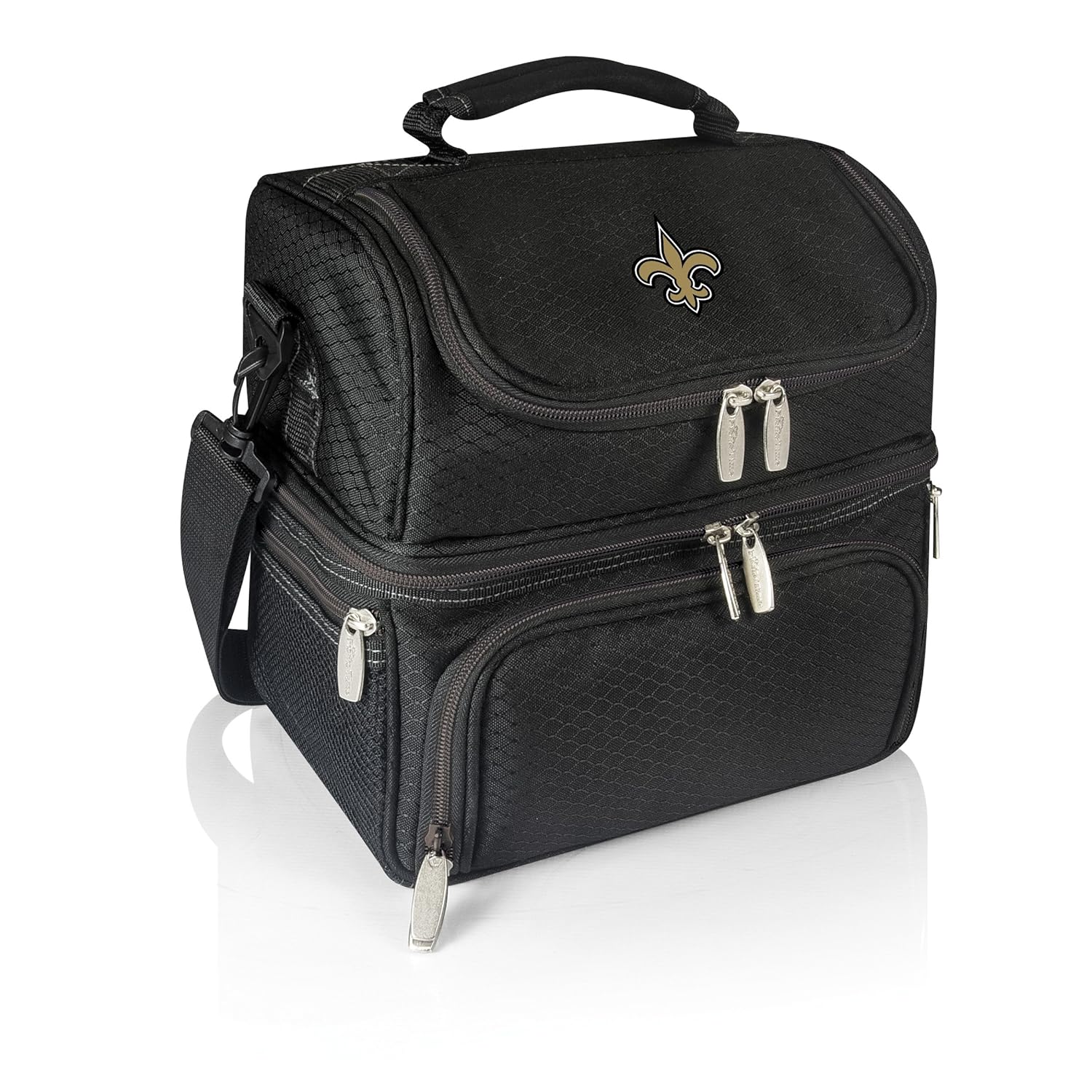 PICNIC TIME NFL New Orleans Saints Pranzo Insulated Lunch Tote with Service for One Black