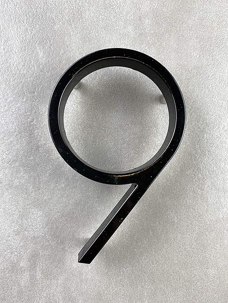 Amazon 5インチ ストリートアドレス番号 モダンな家番号 ブラックフローティングマウント付き ナイト 建築金物