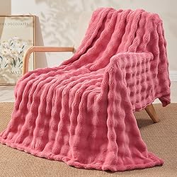 NEWCOSPLAY Throw Blanket for Couch Coral Pink Super
