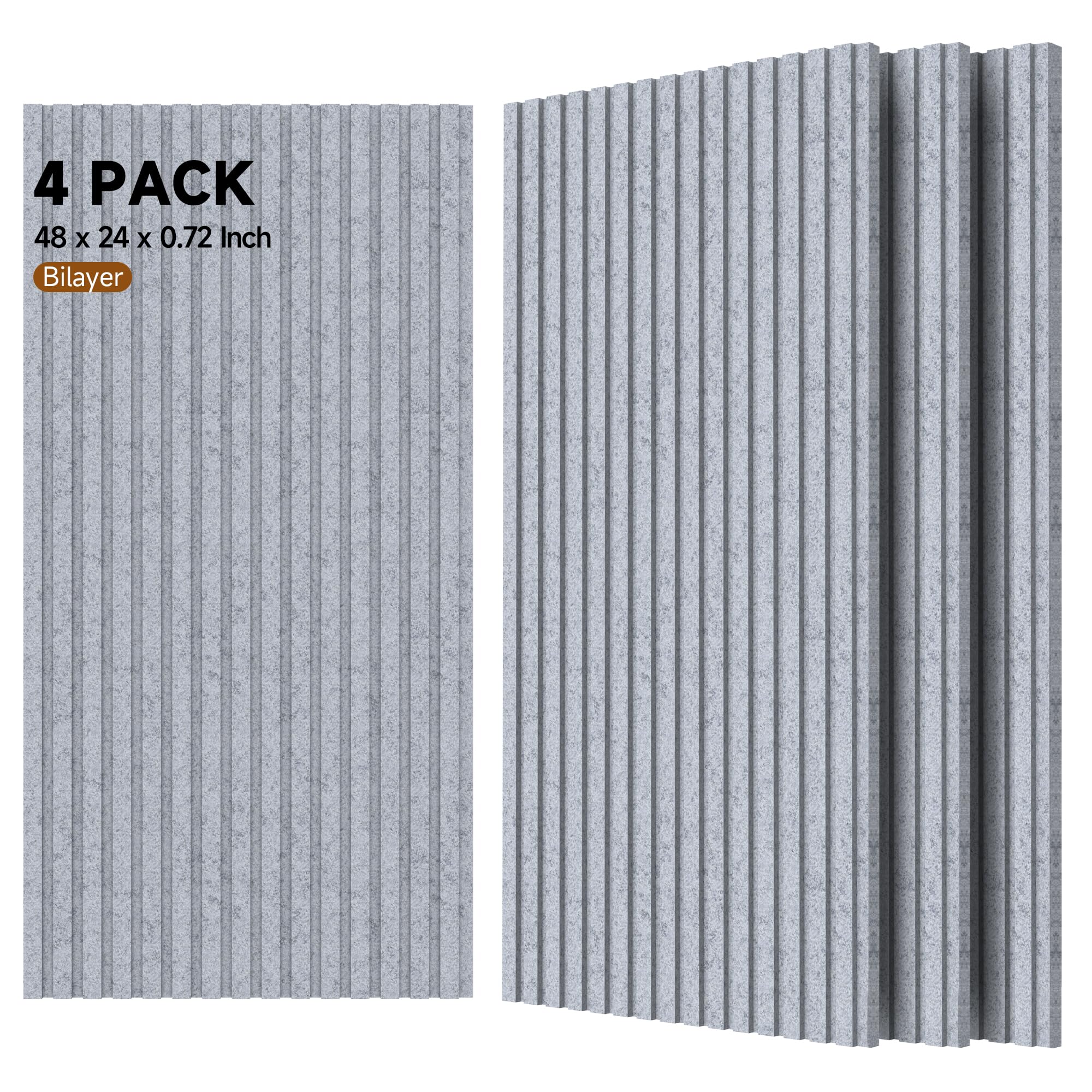 Photo 1 of **COLOR UNKNOWN** 4 Pack Bilayer Acoustic Panels, 48” x 24” x 0.72” Sound Proof Panels for Walls, Large Art Wall Panels for Echo Absorption,Acoustical Barrier of Polyester Fiber