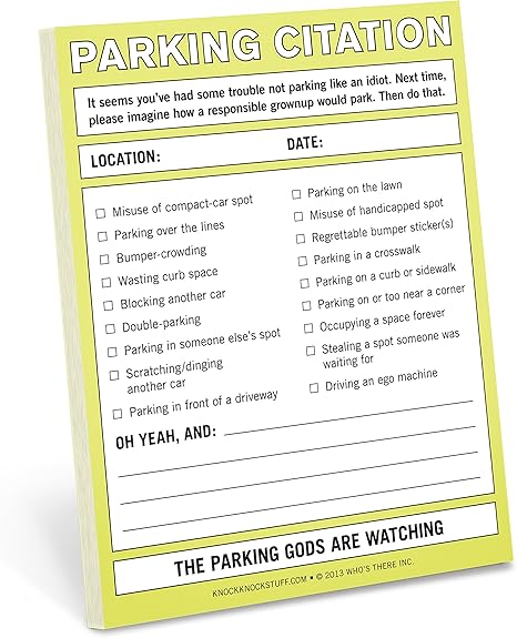 Amazon Com Knock Knock Nifty Note Pad Parking Citation Fake
