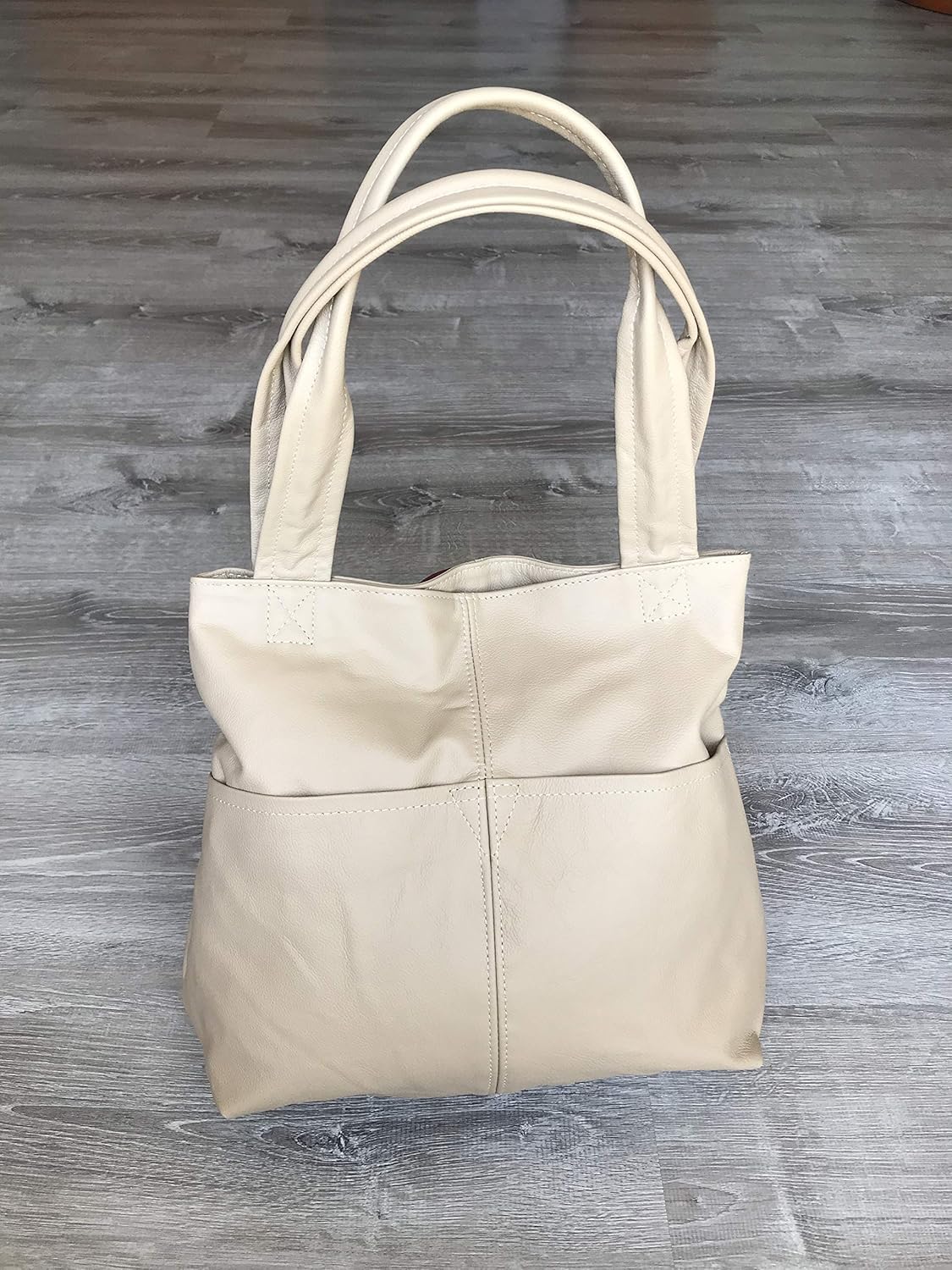 camel handbag leather