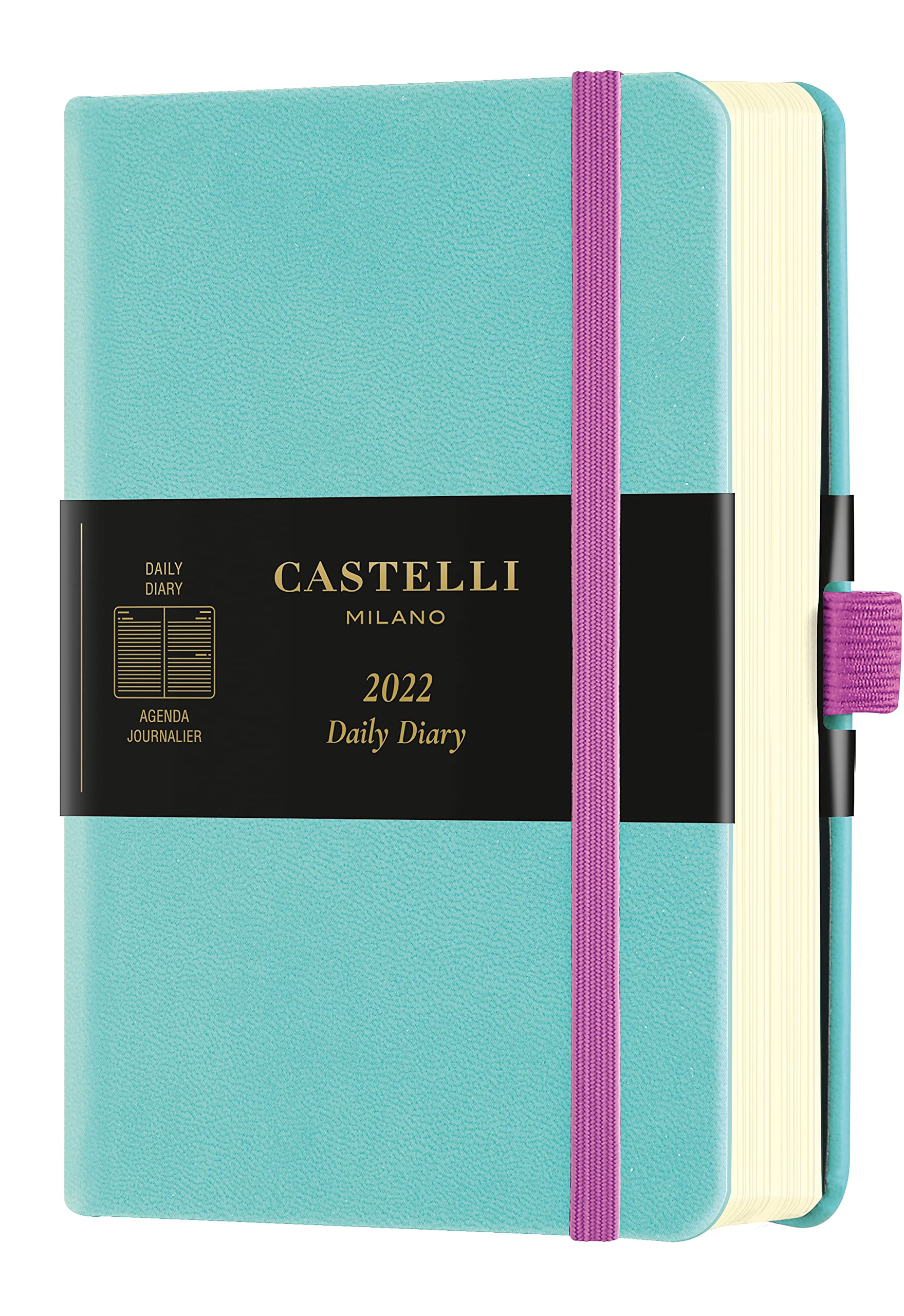 Castelli Milano AQUARELA Jade green Diary 2022 9x14 cm Daily S/D Hard Cover Green Color 160 Pag, 0QM225-118
