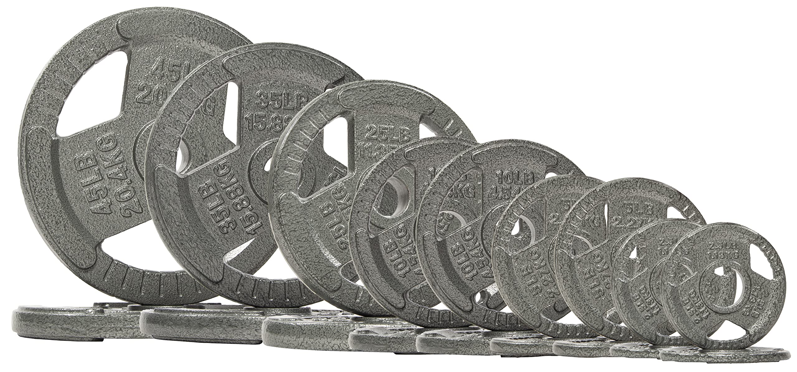 Photo 1 of BalanceFrom Cast Iron Olympic 2-Inch Plate Weight Plate for Strength Training and Weightlifting, 280 LB Set (4x 2.5/5/10 + 2x 25/35/45LB), Color #3, Multiple Packages