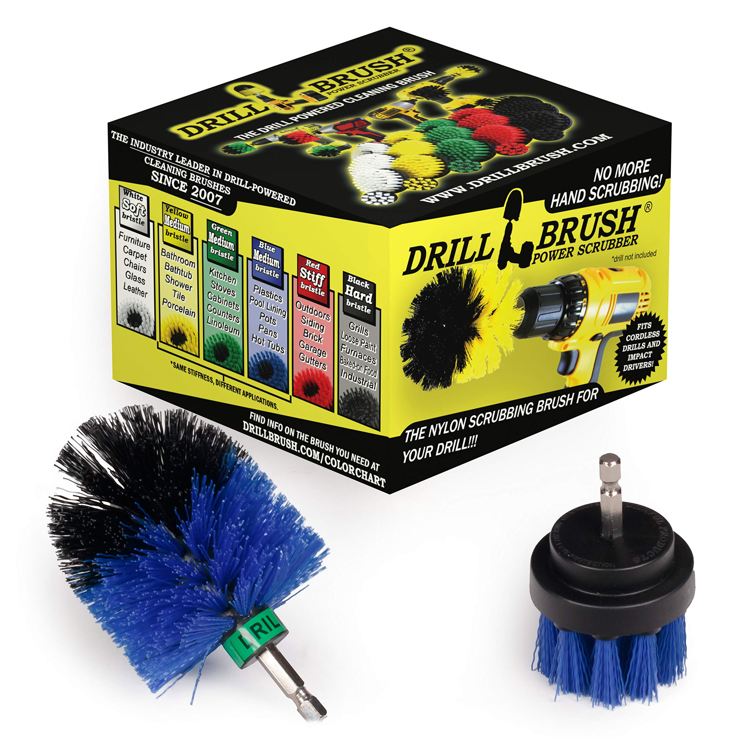 Pool Supplies - Drill Brush - MINI and 2-inch Spin Brush Maintenance Set - Pool Accessories - Pool Brush - Slide - Pond Liner - Hot Tub - Spa - Diving Board - Carpet Cleaner - Deck Brush