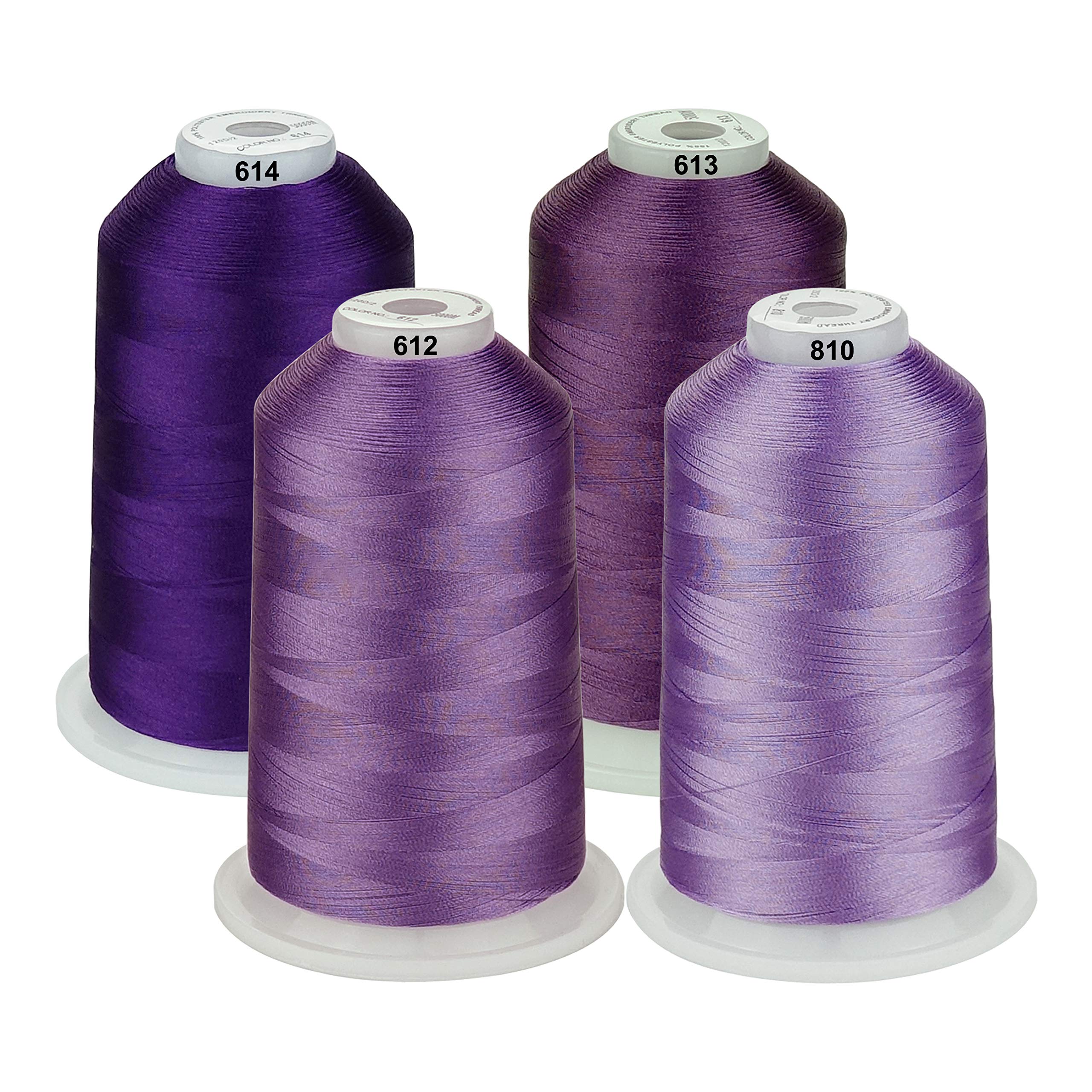 Simthread Machine Embroidery Thread 5000M King-Spools Purple Colors for Brother/Babylock/Bernette/Janome/Singer/Kenmore Sewing and Embroidery Machine