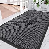 Amyracel Front Door Mat 3'x4', Heavy Duty Waterproof Indoor Outdoor Doormat | Absorbent, Dirt, Stain and Fade Resistant, Non Slip Backing, Low Profile, Easy Clean Welcome Mat for Entryway Patio Garage