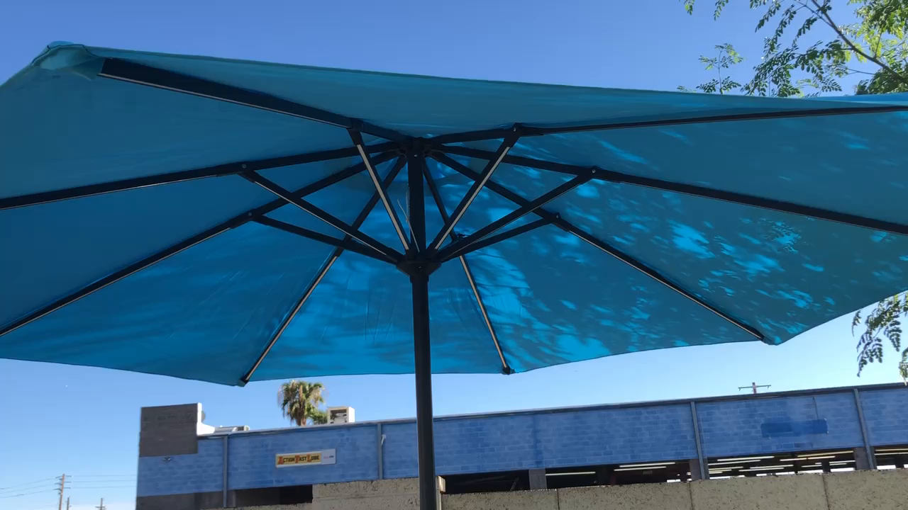 Equipped With Usb Charger Polaris Garden Patio Umbrella Ourdoor Solar Umbrella Led Umbrellas With Crank Handle