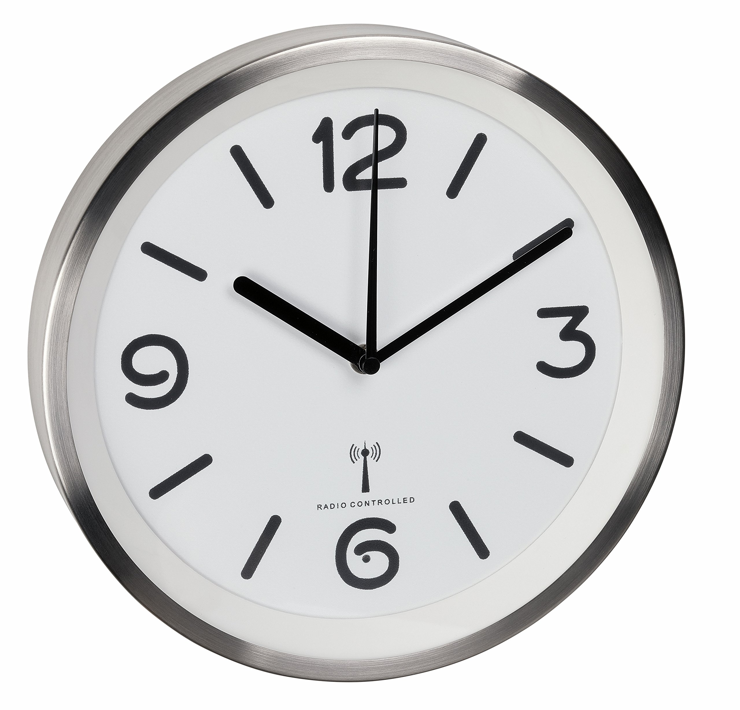TFA Dostmann Wireless Wall Clock with Backlight, White, L 253 x B 253 x H 42 mm