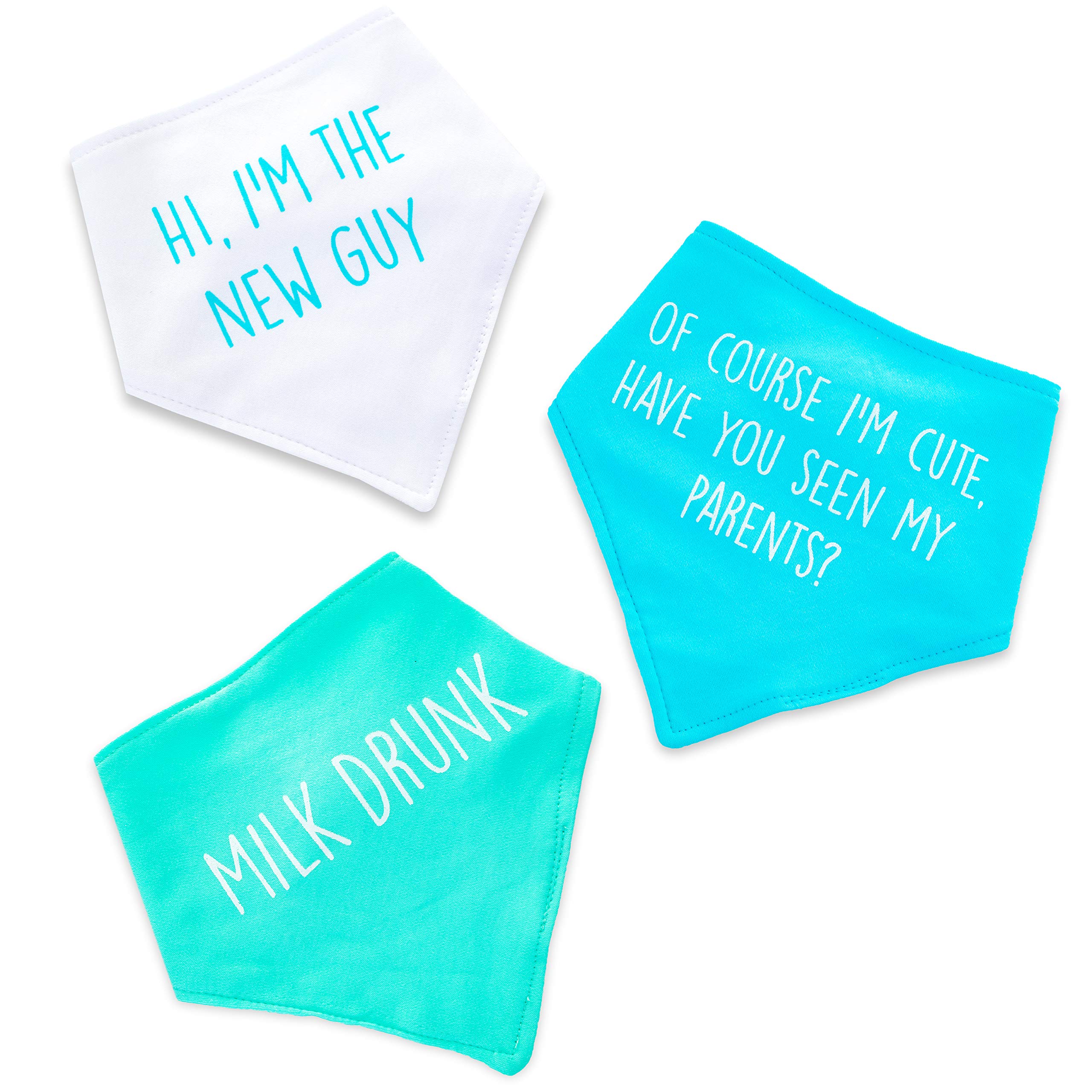Sass Party & Gifts Baby Girl Premium Bandana Bibs Gift Set - Unique Baby Shower Or Newborn Gift - Pack Of 3 Bibs With Cute Quotes (Baby Boys) Multicoloured