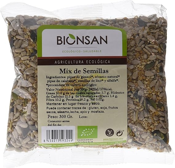 Bionsan Mix de Semillas Ecológicas de Girasol, Calabaza, Lino ...